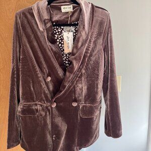 Velvet Shacket/Blazer in Purple Taupe size small